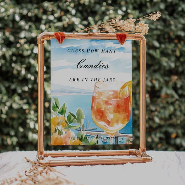 Guess How Many Bridal Shower Aperol Spritz Sign (Creator Uploaded)