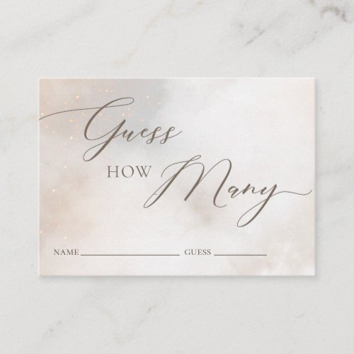 Guess How Many Bridal Shower Game Answer Card