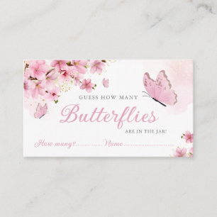 guess how many butterflies baby shower game enclosure card
