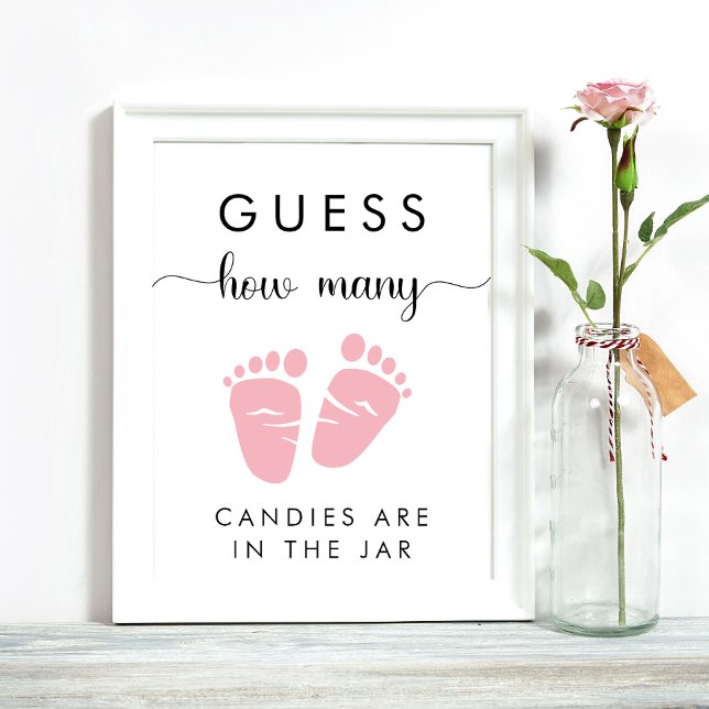 Guess How Many Candies Baby Girl Shower Game Poster (Creator Uploaded)
