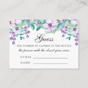 Guess how many candies. Baby shower game. Floral Place Card