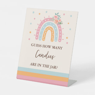 Guess How Many Candies Baby Shower Game Pedestal  Sign