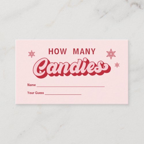 Guess How Many Candies Christmas Baby Shower Game Enclosure Card