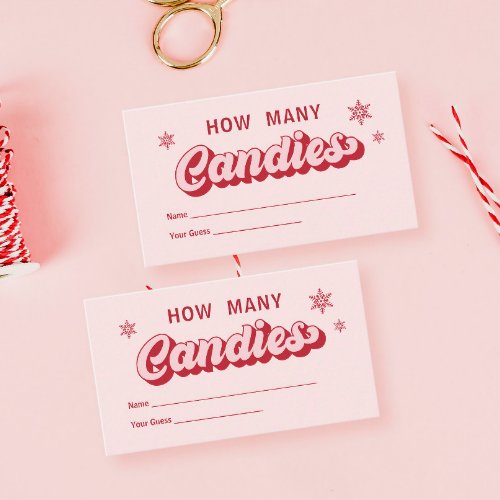 Guess How Many Candies Christmas Baby Shower Game Enclosure Card