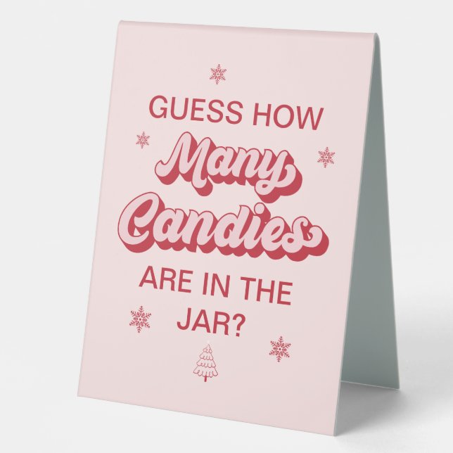 Guess How Many Candies Christmas Baby Shower Game Table Tent (Front)