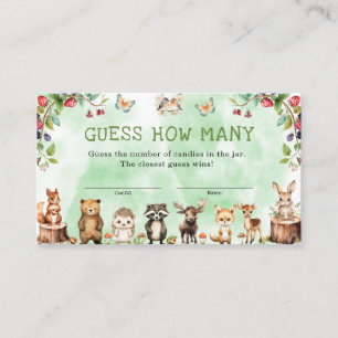 Guess How Many Candies Woodland Baby Shower Game Enclosure Card