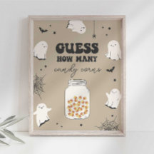 Guess How Many Candy Corns in the Jar Party Sign