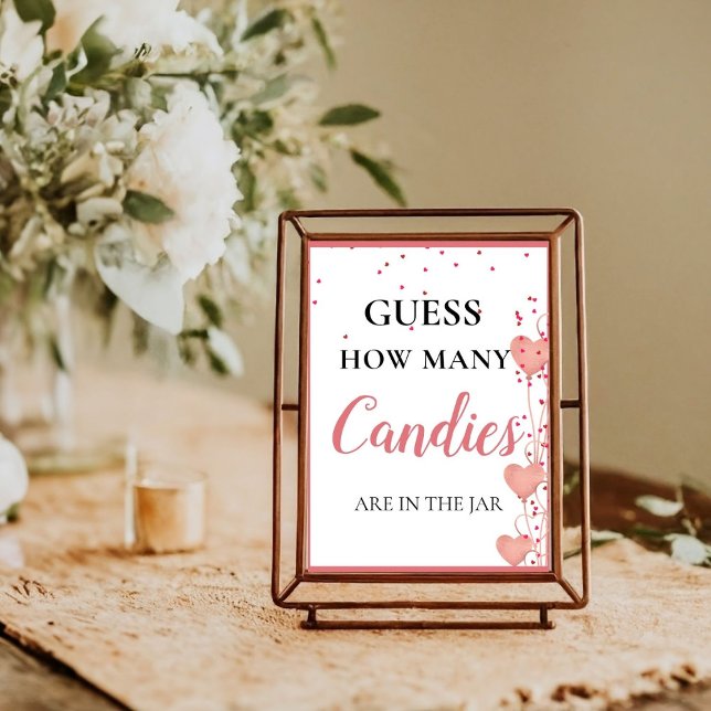 Guess how many Candy valentine Bridal Shower Sign (Creator Uploaded)
