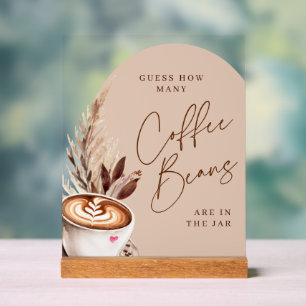 Guess How Many Coffee Beans Are in the Jar Acrylic Sign