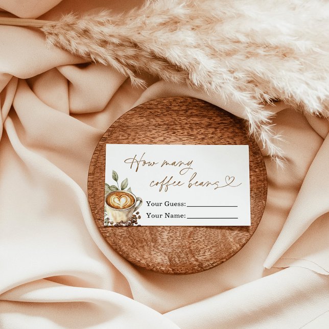 Guess How Many Coffee Beans Baby Shower Guess Card (Creator Uploaded)