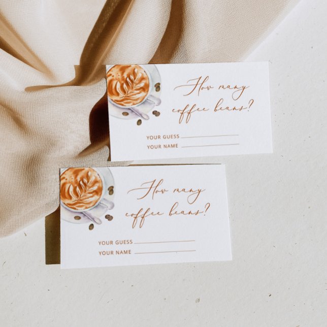 Guess how many coffee beans bridal shower game enclosure card (Creator Uploaded)