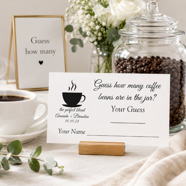 Guess how many coffee beans Couples Bridal Shower  Enclosure Card (Creator Uploaded)