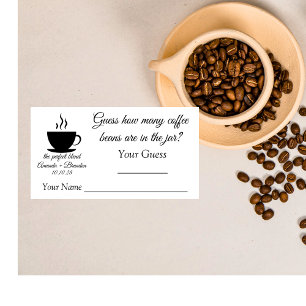 Guess how many coffee beans Couples Bridal Shower  Enclosure Card