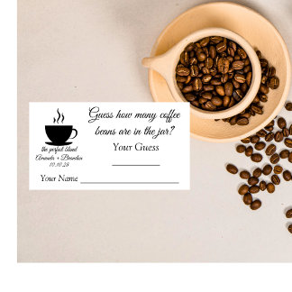 Guess how many coffee beans Couples Bridal Shower  Enclosure Card