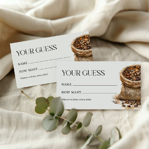 Guess How Many Coffee Beans Shower Game Enclosure Card