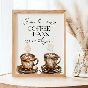Guess How Many Coffee Beans Shower Game Poster