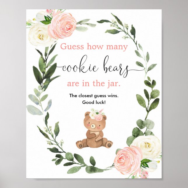 Guess how many cookie bears are in the jar poster (Front)