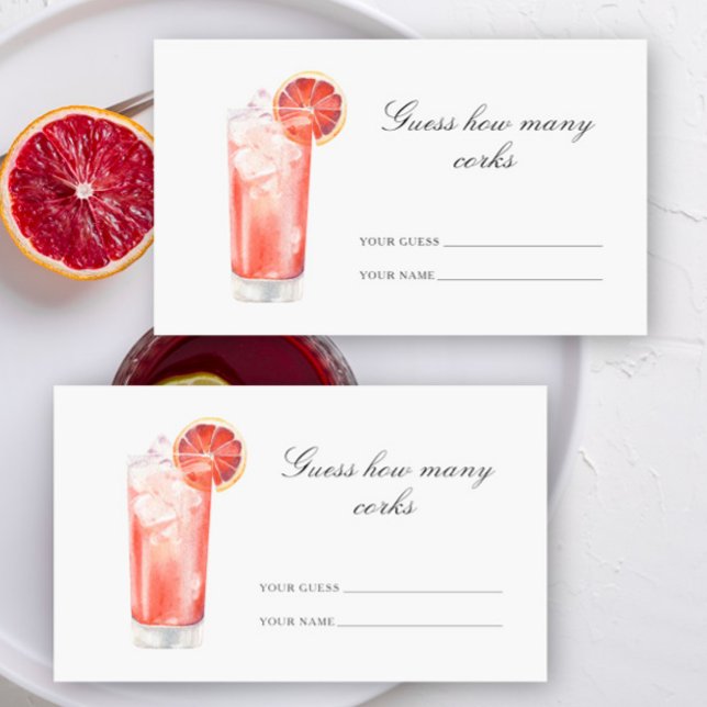 Guess how many corks - Cocktail bridal shower Enclosure Card (Creator Uploaded)