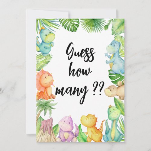 Guess how many Dinosaur Baby Shower Card