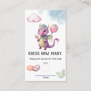 Guess How Many Dragon Eggs Baby Shower Game Enclosure Card