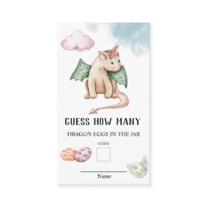 Guess How Many Dragon Eggs Baby Shower Game Enclosure Card