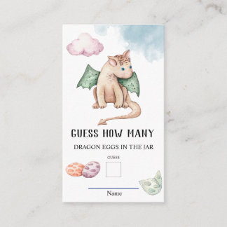 Guess How Many Dragon Eggs Baby Shower Game Enclosure Card