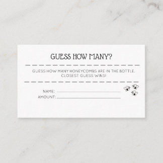 Guess how many? enclosure card