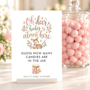 Guess How Many Game Oh Deer Baby Shower card