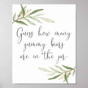 Guess how many gummy bears are in the jar sign