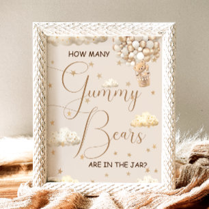 Guess How Many Gummy Bears Baby Shower Game Poster