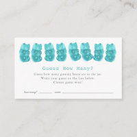 Guess How Many Gummy Bears Blue Baby Shower Game