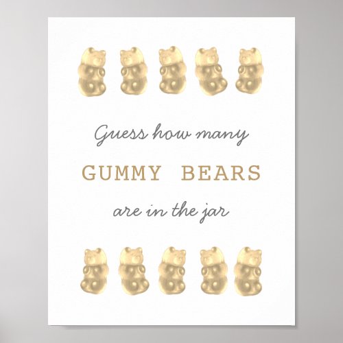 Guess How Many Gummy Bears Champagne Game Sign