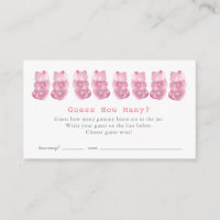 Guess How Many Gummy Bears Pink Baby Shower Game