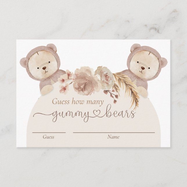 Guess How Many Gummy Bears Twins Game Ticket Enclosure Card (Front)