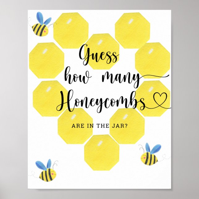 Guess how many honeycombs are in the jar poster (Front)