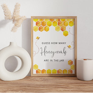 Guess how many honeycombs are in the jar poster