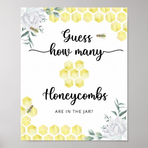 Guess how many honeycombs are in the jar poster