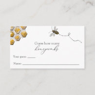Guess How Many Honeycombs Bee Baby Shower game Enclosure Card