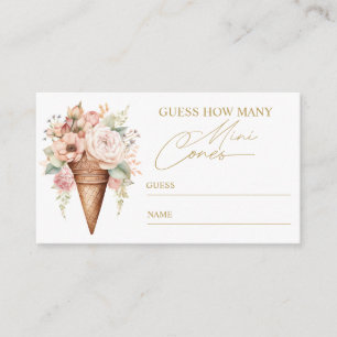 Guess How Many Ice Cream Bridal Shower Game Cards