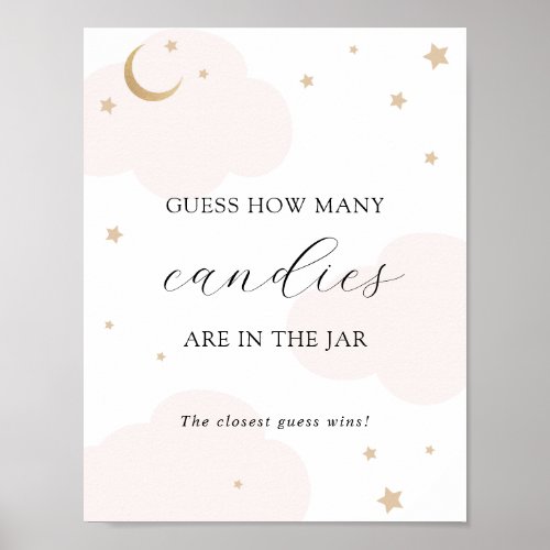 Guess How Many in the Jar Moon Pink Shower Game Poster