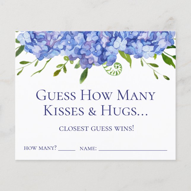 Guess How Many Kisses and Hugs Blue Hydrangeas (Front)