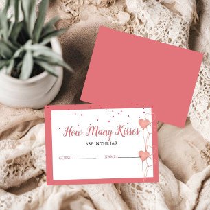Guess how many kisses are in the jar Bridal shower Enclosure Card