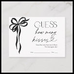 Guess How Many Kisses Black Bow Bridal Shower Game Enclosure Card<br><div class="desc">A bridal shower should be filled with thoughtful moments, engaging activities, and a touch of refined fun. These Guess How Many Kisses game cards invite guests to take part in a lighthearted yet elegant challenge, guessing the number of sweet treats in a beautifully displayed jar. Featuring a delicate hand-painted black...</div>