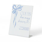 Guess How Many Kisses Blue Bow Bridal Shower