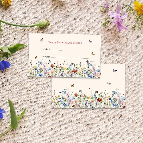 Guess How Many Kisses  Bohemian Wildflowers Enclosure Card