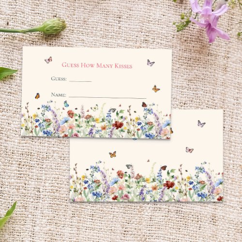 Guess How Many Kisses  Bohemian Wildflowers Enclosure Card