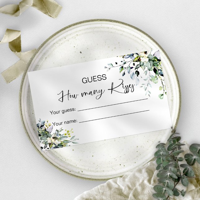 Guess How Many Kisses Bridal Game Enclosure Card (Creator Uploaded)