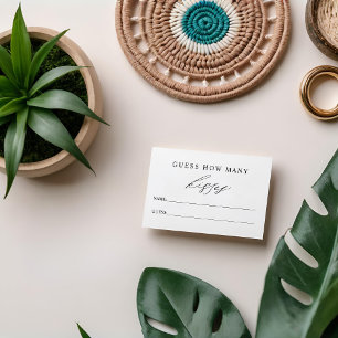 Guess How Many Kisses Bridal Shower Game Card