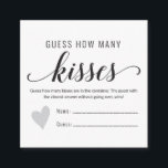 Guess how many kisses bridal Shower game Enclosure Card<br><div class="desc">Guess how many kisses bridal Shower game Enclosure Card</div>