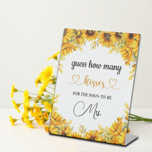 Guess How Many Kisses Bridal Shower Game Pedestal Sign